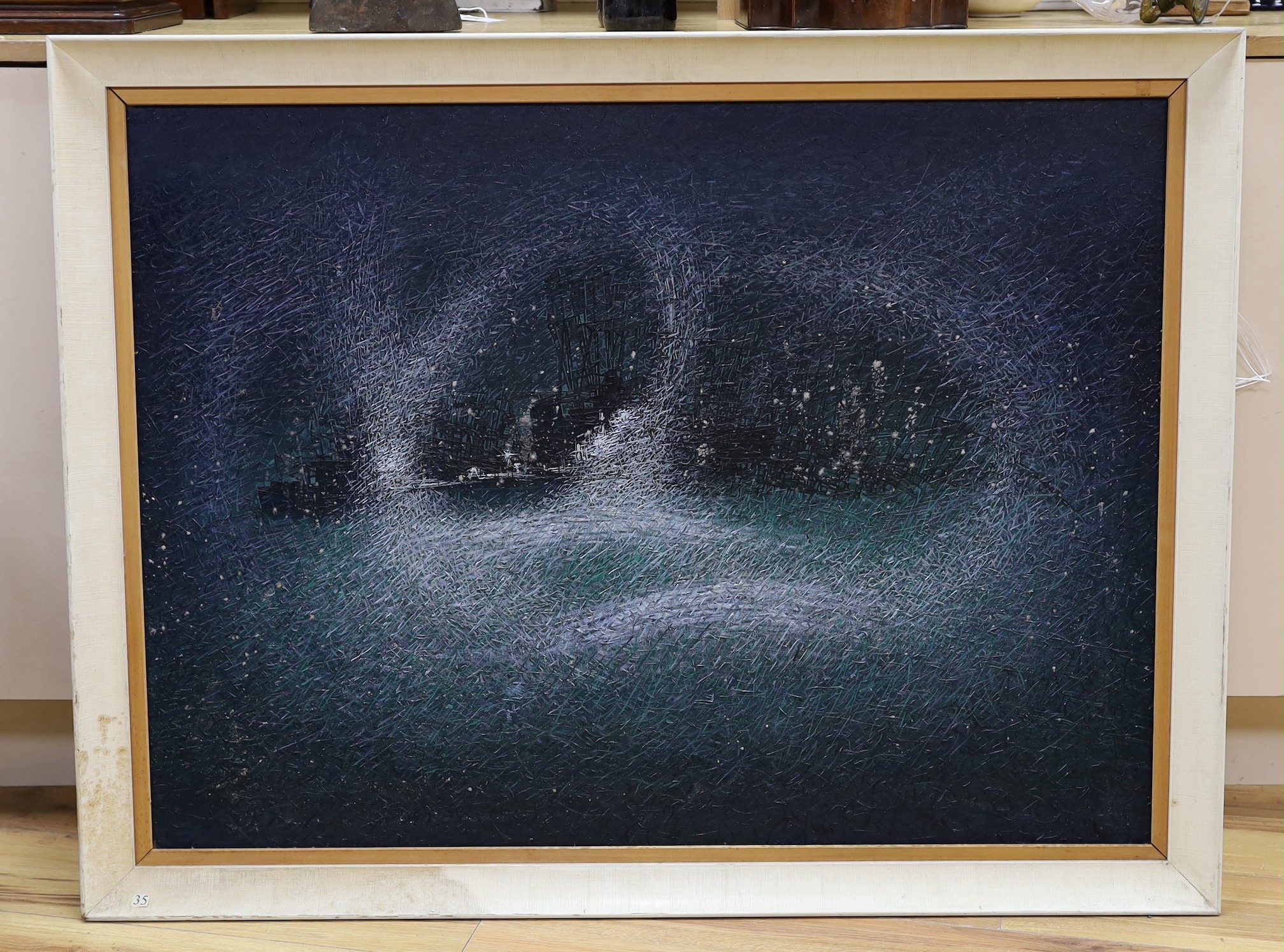 Walter Brettingham (1924-2002), oil on canvas, ‘Death of a Ship’, dated 1968, 72 x 98cm
